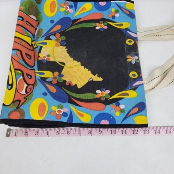 Boho Tote Bag Bright Hippy Graphic Cotton Canvas Retro Style Festival - Picture 11 of 16